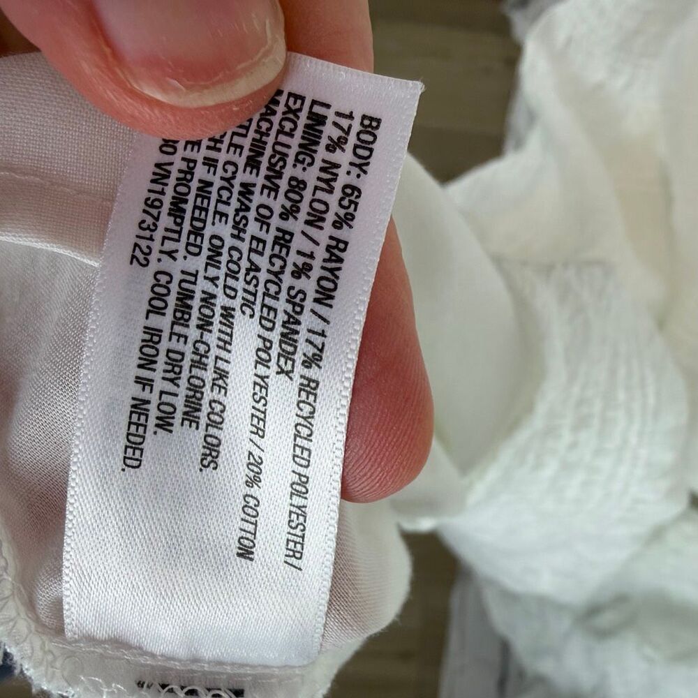 Ava & Viv White Smocked Midi Dress 3X Boho Cottagecore Summer Sundress - Picture 6 of 6